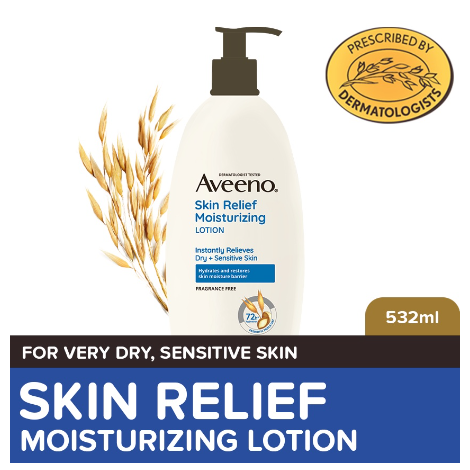 Aveeno Skin Relief Body Lotion 532ml - Lotion for Sensitive/Dry/Itchy Skin, Eczema,Atopic Dermatitis