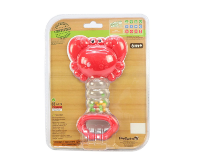 Baby Bliss Ocean Buddy Crab Rattle, Lead-Free - Developmental Toys