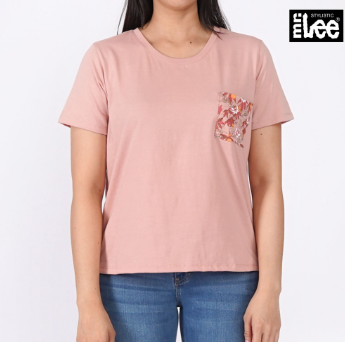 Stylistic Mr. Lee Ladies Basic Round Neck T Shirt for Women Trendy Fashion Boxy Fit 145507-U Pink
