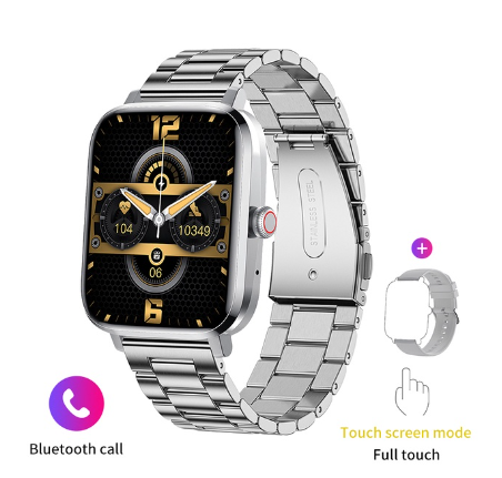 FILIEKEU Sports Smart Watch Ultra-Thin HD Display NFC Plus AI Voice Bluetooth Call Ip68 Waterproof For Women Men STEEL SILVER