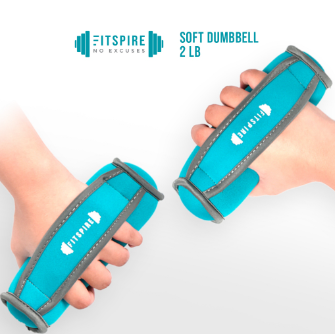 Fitspire Soft Dumbbell PVA Microfiber 1LB Exercise Fitness Home Gym Workout Equipment