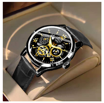 Original Luxury Hollow Stainless Steel Gold Fashion Business All-Match Luminous Waterproof Calendar Quartz Korean automatic analog Watch M10