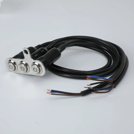 Motorcycle Headlight LED Light Switch, Adjustable Mounting, Waterproof, Warning, Spotlights, 3 In 1 Switch 12/24V DC.