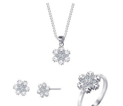 Silver S004 Italy 925 Snowflake Ladies Set