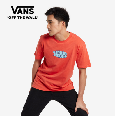 Vans Tagged Short Sleeves Orange Paprika T-Shirt For Men
