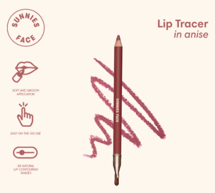 Sunnies Face Lip Tracer Dual-Ended Soft Sculpting Lip Pencil Anise