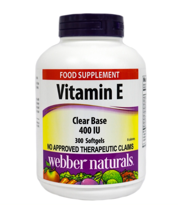 Webber Naturals Vitamin E Clear Base 400 IU (300 Softgels)