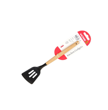 Landmark Anchor Silicone Slotted Turner With Wooden Handle