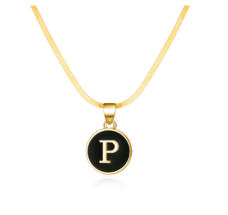 26 Letter Pendant 18K Gold Snake Chain Necklace Classic Fashion Suitable for Men and Women Letter Necklace Jewelry Wholesale P