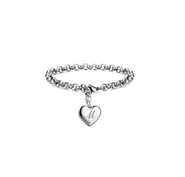 26 English Letter Love Pendant Gift Girl 925 Silver Jewelry Fashion Bracelet Luxury Chain M