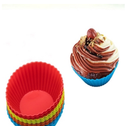 SJW 1pcs Kitchen Baking Tools Silicone Muffin Cup Round Cake Cup Mould 8 Color Baking Muffin Cup