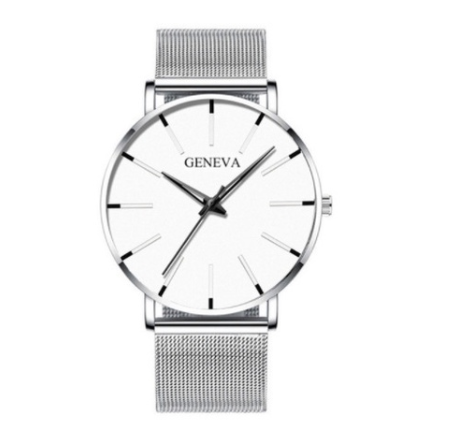 Explosive mesh belt classic dented color scale color pointer watch business men's watch simple alloy belt quartz watch M22