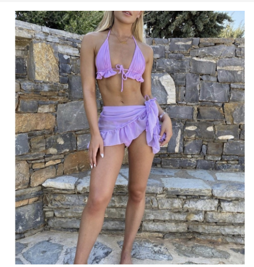 Soiled Bikini With Mesh pleated Cover Up