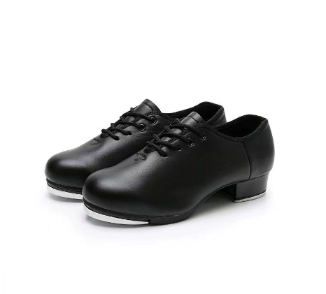 Beginner Tap Dance Shoes Soft Bottom Imitation Leather Men and Women Dance Shoes Children's Tap Shoes (size: 26-41)