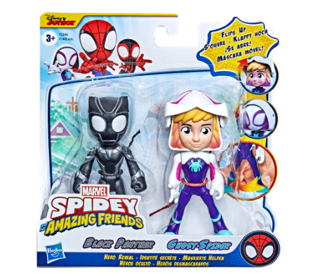 Disney Jr. Marvel Spidey and His Amazing Friends Black Panther and Ghost Spider Playset