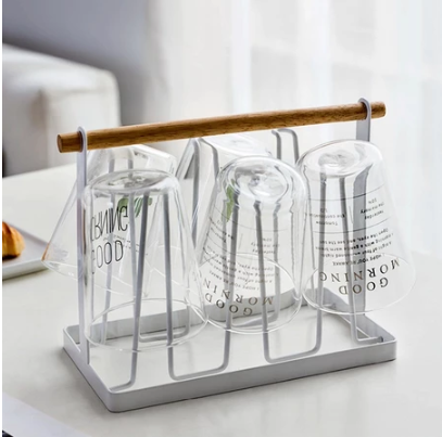 DHD Kitchen Utensils Wrought Iron Cup Holder Creative Household Drain Cup Shelf