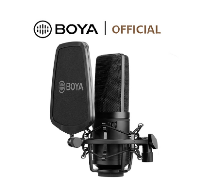 BOYA BY-M1000 Condenser Microphone Professional Low-Cut Pop Filter Streaming Podcast XLR Mic Large Diaphragm for PC Sound Card Live Recording ASMR