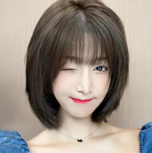 Wig Female Short Hair Natural Full Headgear Round Face Net Red Wave Head Simulation Clavicle Natural