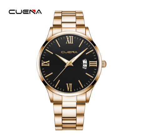 CUENA Original Brand New Men's Watch Simple Luxury Automatic Calendar Fashion Business Sports Stainless Steel Wristband Waterproof Watch 001