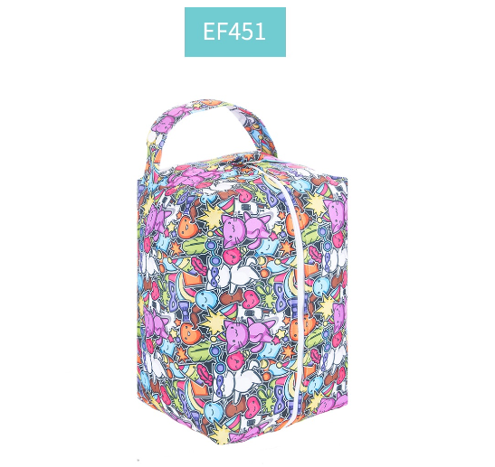 Happyflute Baby Diaper Pods Reusable Waterproof Fashion Prints Wet Dry Cloth Wet Bag Mums Storage Travel Nappy Bag C7