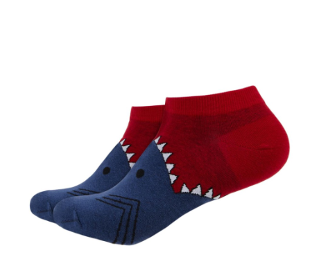 IDENTITY Printed Ankle Socks - Shark Bite