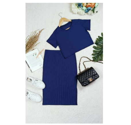 Maternity Knitted Top and Skirt with Slit MC11
