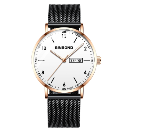 Binbond Original Luxury Watch Trendy Student Watch Men Quartz Fashion Waterproof Ultra-Thin Stainless Steel Wrist Watch M2