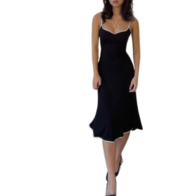 Lovito Women Colorblock Dress L68ED175 (Black)