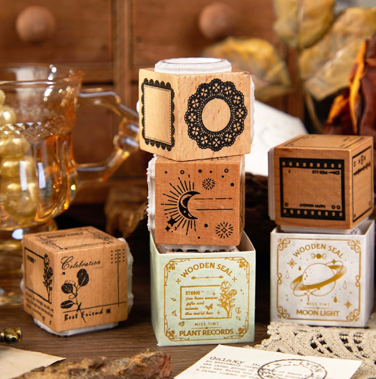 1 Pcs Plant Register Series Vintage Journal Seal Wooden/Rubber Stamp Scrapbooking Tools School Office Stationery