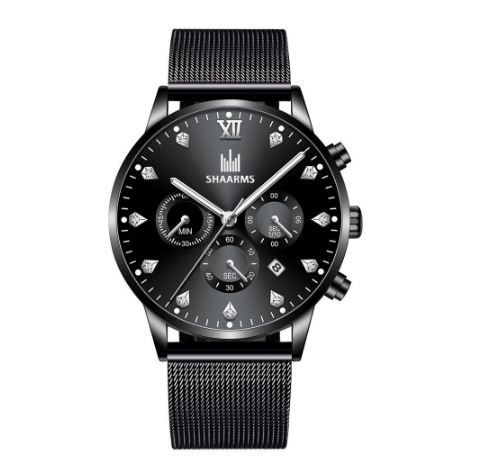 Fashion Men Stainless Steel Quartz Watches with Calendar M06