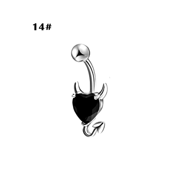 Moon Belly Button Ring Heart Shaped Black Belly Button Ring Button Nail b14