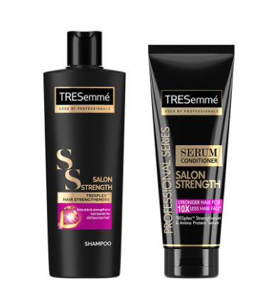 Tresemme Salon Strength Shampoo 330ml, Serum Conditioner 330ml (Bundle of 2)