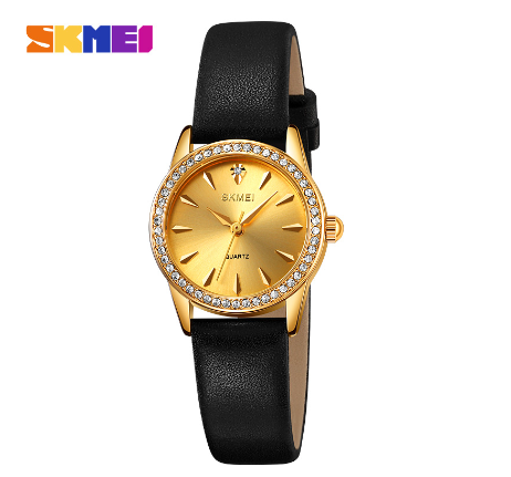 Skmei 2086 Watch for Women Fashion Elegant Girls Quartz Watch Waterproof Watch Fine Strap GOLD