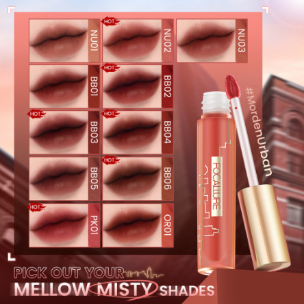 Focallure Velvet Matte Lip Tint Airy Fit Moisturize High Pigmented Long Wear Soft Silky