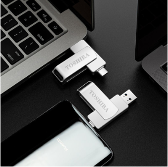 Toshiba 2 In 1 OTG Metal 2TB Type-C Micro USB Dual USB Flash Memory Drive USB 2.0
