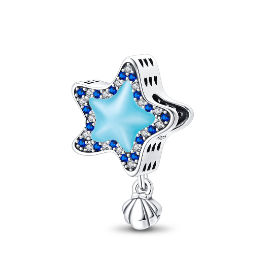 S925 Silver Pandora Same Design Glass Beads Sea Animal Butterfly Seahorse Sea Turtle Beads Suitable for Original Bracelets  014
