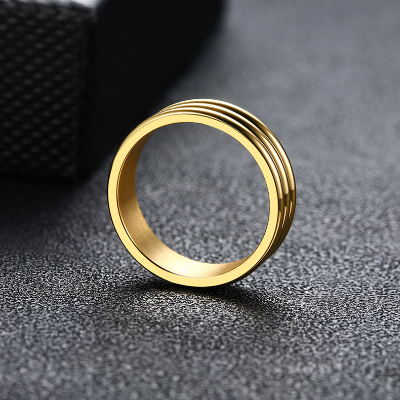 Titanium Steel Rings Gold Charms
