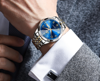 Watch For Men Waterproof Original Quartz Luminous Calendar Stainless Steel