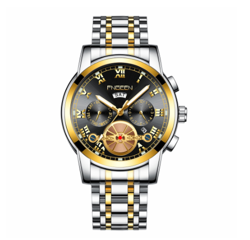 Binbond Original Luxury Watch Men Trendy Fashion Black Watch Men Stainless Steel Fashion Watch M03