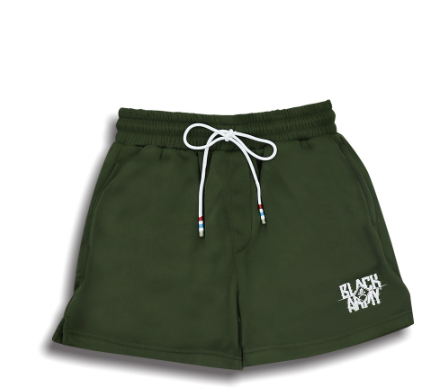 BUM Black Army Fleece Joggers Drawstring Graphic Outdoor shorts for men