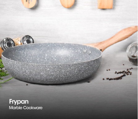 SLIQUE Marble Fry Pan 28cm Premium Multi Layer Non-Stick Marble Coating | Induction Base
