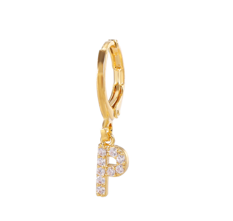 A-Z Letter Earrings Fashion Gold Plated Hoop Drop Earrings Diamond Stud Earrings Women's Jewelry P
