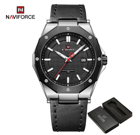 Naviforce Men's Fashion Golden Quartz Waterproof Military Wrist Watch BLACK