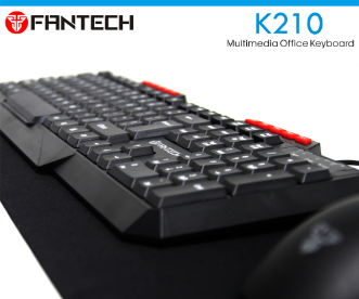 FANTECH Multimedia Office Quiet Typing Keyboard - K210