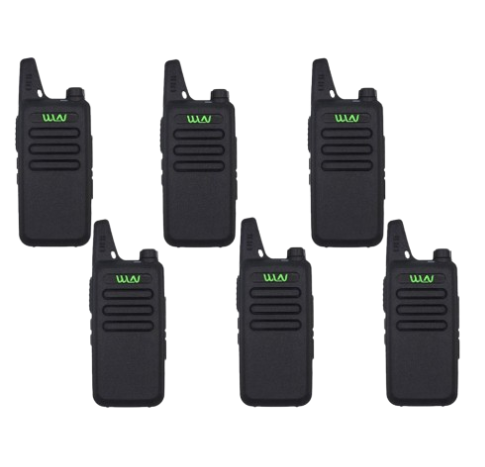 WLN KD-C1 5W 16 Channel UHF 400-470MHz Two-Way Walkie Talkie Radio Set Of 6