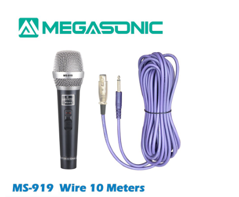 MEGASONIC Professional Dynamic Microphone Wier 10 Meters MS-919