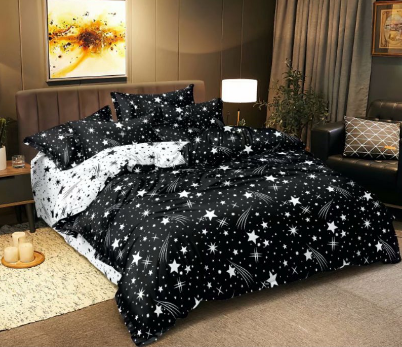 Moon Stars 3in1 Korean Cotton Bedsheet Set (Sizes: Single, Double, Queen)