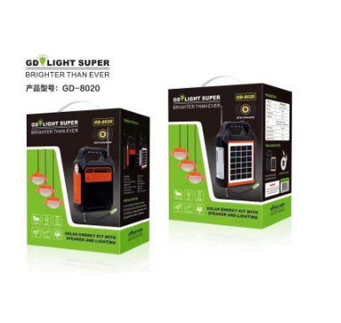 kuku GDPLUS GD-8020 CLASSIC SOLAR LIGHTING SYSTEM SOLAR PANEL With Bluetooth Mp3 Speaker