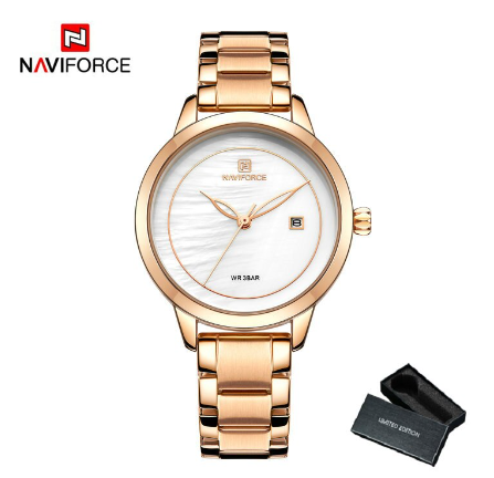 Naviforce NF5008 Women Top Brand Fashion Casual Luxury Quartz Waterproof Watches ROSEGOLD