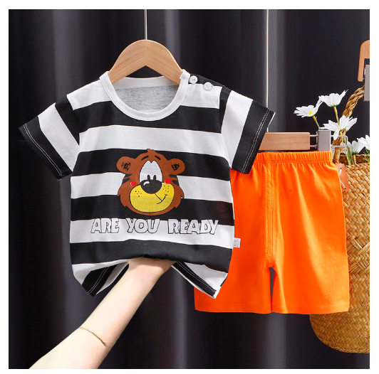 0-4Y For Boys Baby & Kids Sleeveless Shorts Set Pure Cotton Sando For Summer Kids D18